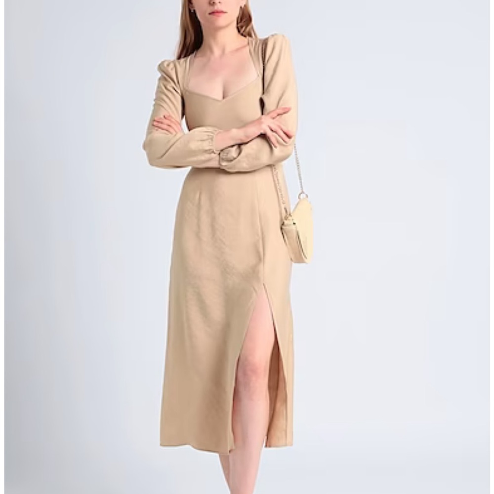 & Other Stories Beige belted midi dress